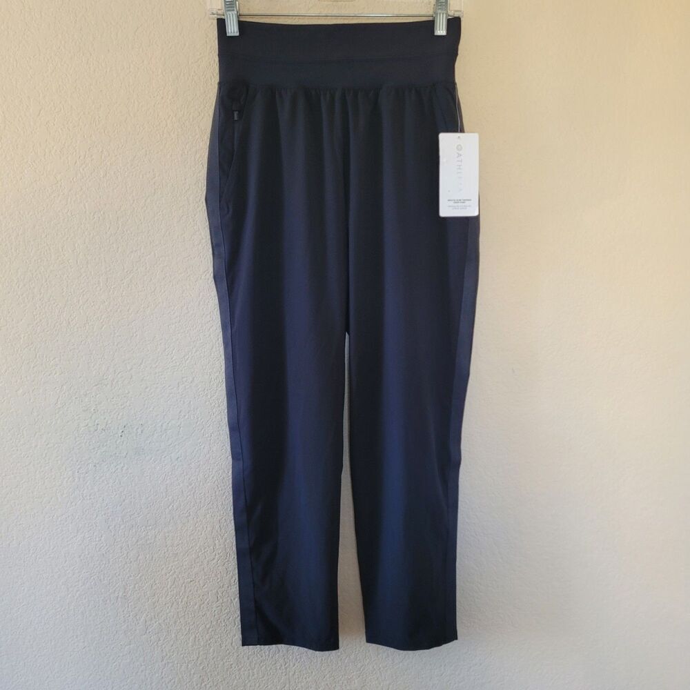 Athleta Nolita Slim Tapered Crop Pants Womens Size 6 Tall Black Pockets NWT